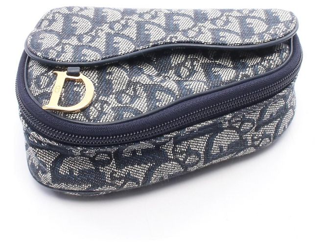 Christian Dior Dior Saddle Pouch Mini Trotter Handtasche Beige Marineblau
