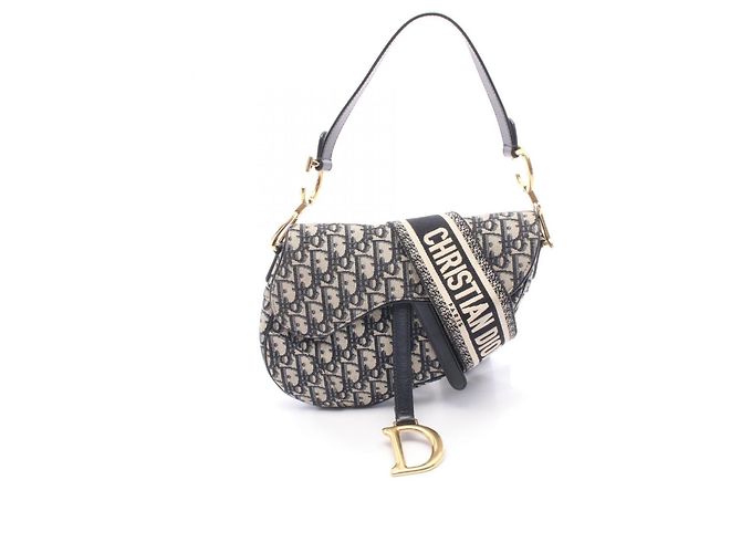 Borsa Saddle Christian Dior blu navy e beige