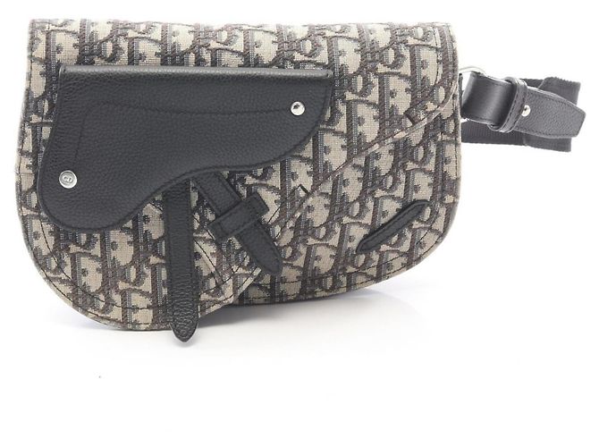 Borsa Saddle Christian Dior Beige Blu navy