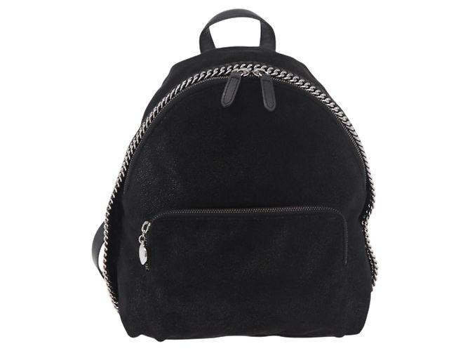 Stella Mc Cartney Stella McCartney Falabella Front Zip Shaggy Deer Mini Schwarz