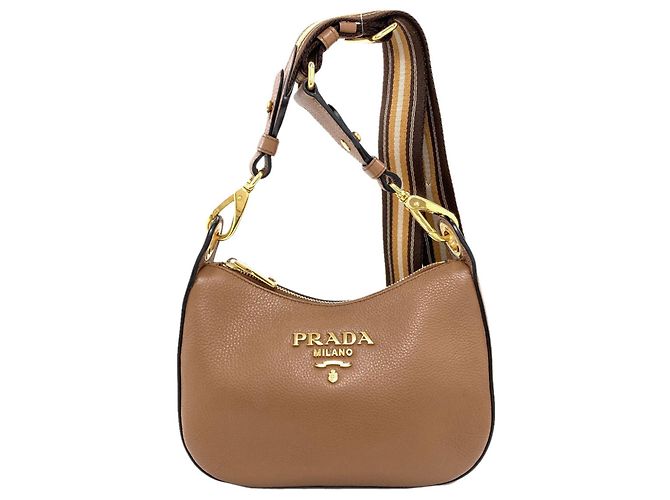 Prada Logo Shoulder Bag Brown