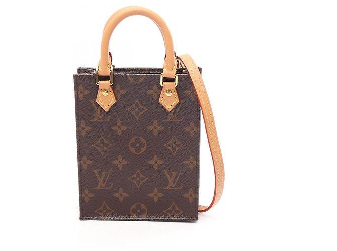 Bolsa Petite Sac Plat Louis Vuitton Marrom