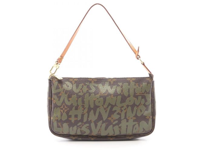 Bolsa Louis Vuitton Pochette Accessoires Marrom Caqui