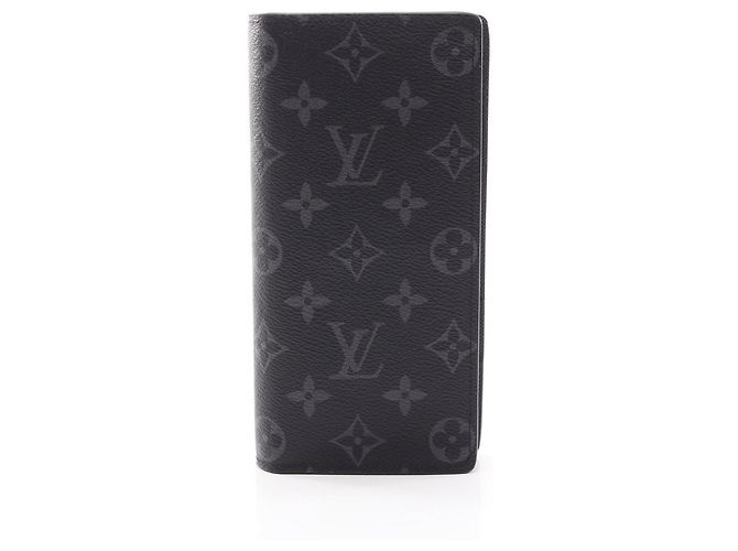 Cartera larga plegable Louis Vuitton Brazza Negro