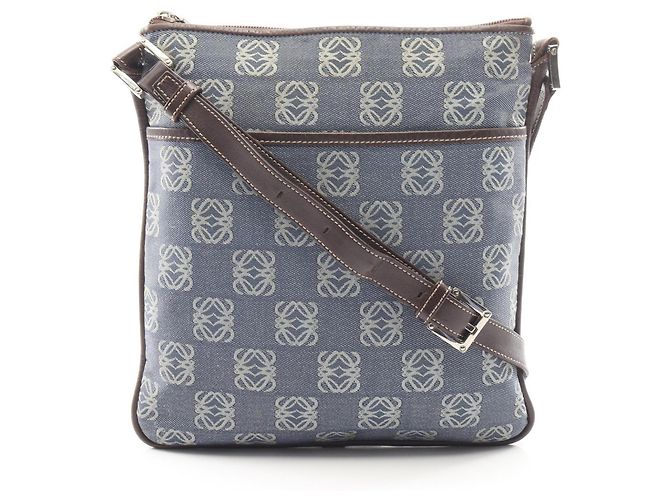 Borsa a Spalla Loewe Anagram Marrone Blu