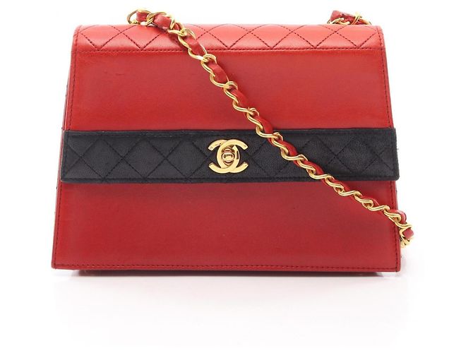 Borsa a Spalla Chanel Matelassé Nero Rosso