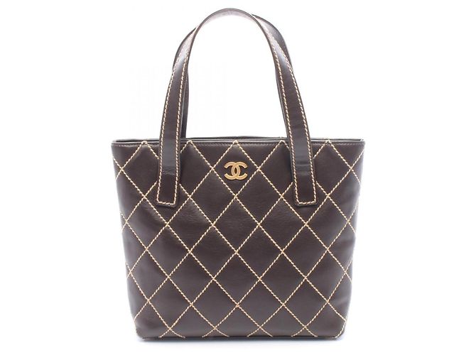 Sac cabas Chanel Wild Stitch Marron