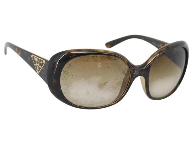 Occhiali da sole PRADA in plastica marrone e oro Auth BA14042 D'oro