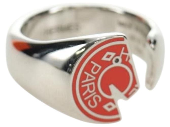 Hermès HERMES Carrousel Ring Ag925 Silver Auth 190466M Silvery 