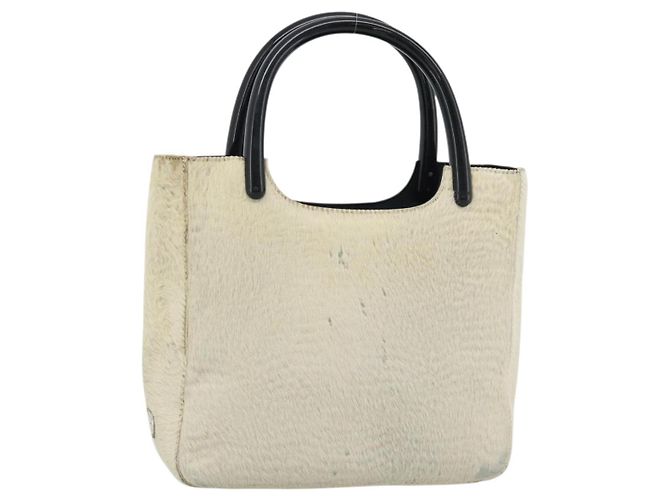 PRADA Handtasche aus Harako-Leder Beige Authentisch ka5203