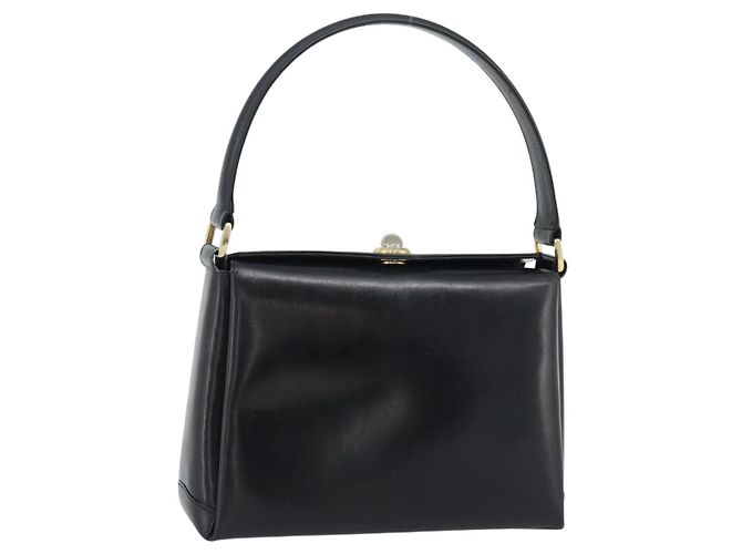 Borsa GUCCI in pelle nera e oro 001 085 1368 Auth 191025 Nero D'oro