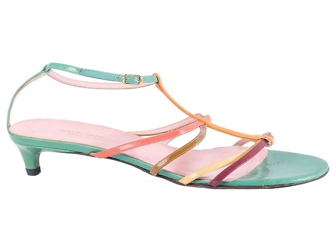 Dolce & Gabbana Multicolor Strap Sandals with Low Kitten Heel Multiple colors