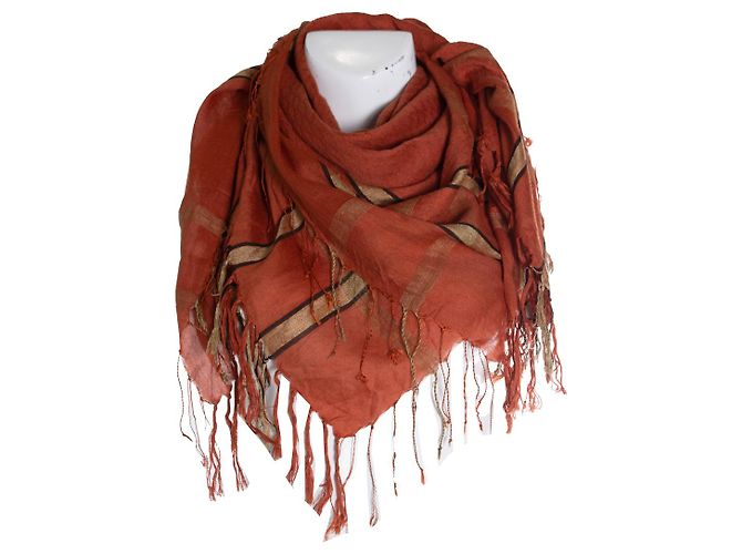 Dries van Noten, bufanda de jacquard naranja