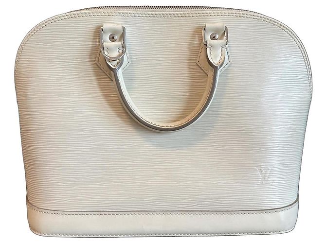 Louis Vuitton Alma PM em couro Epi branco