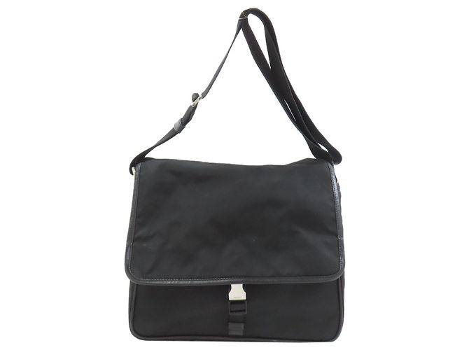 Prada V166 Logo Hardware Schultertasche Schwarz