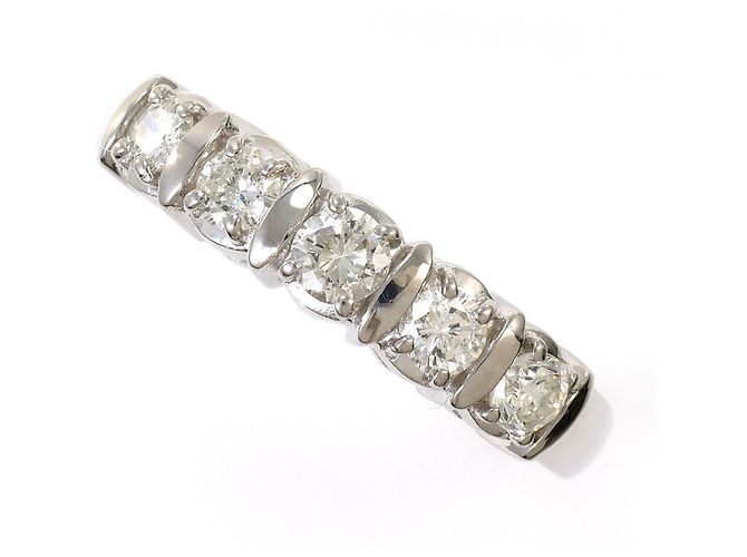 Autre Marque PT900 Platinring mit Diamant