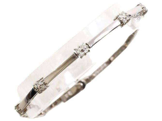 Autre Marque Bracciale charm in oro bianco 18K e diamanti D'oro