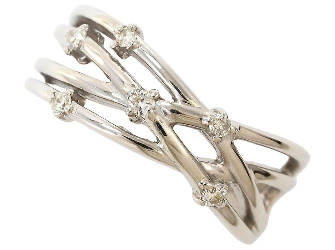 Autre Marque 18K Weißgold-Ring mit Diamant Golden