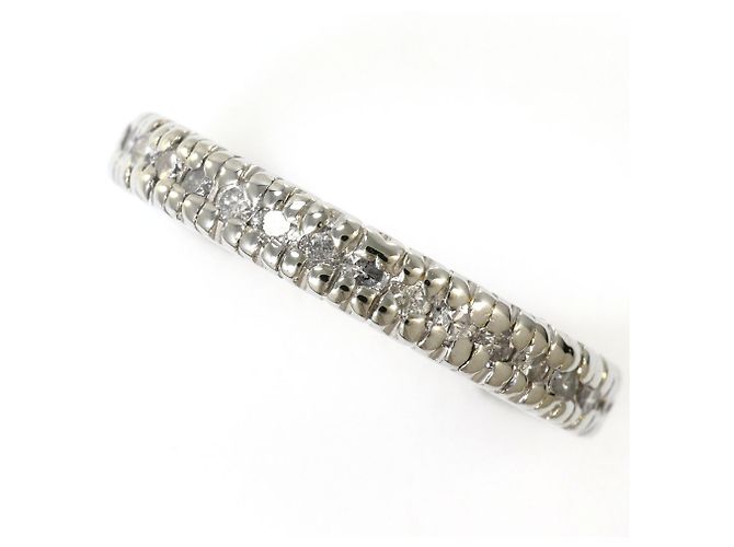 Autre Marque Elegante anillo de banda de oro blanco de 18K y diamantes Dorado