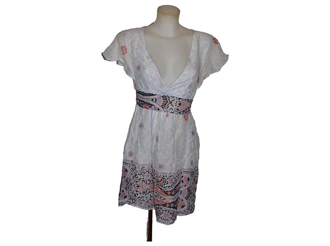 Patrizia Pepe Kurzes Kleid mit Blumenprint Weiß Mehrfarben