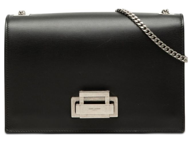 Borsa a tracolla con catena in pelle nera Saint Laurent Nero