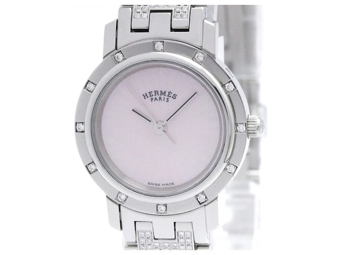 Hermès Reloj para mujer Hermes Clipper Diamond Pink MOP Quartz CL4.230