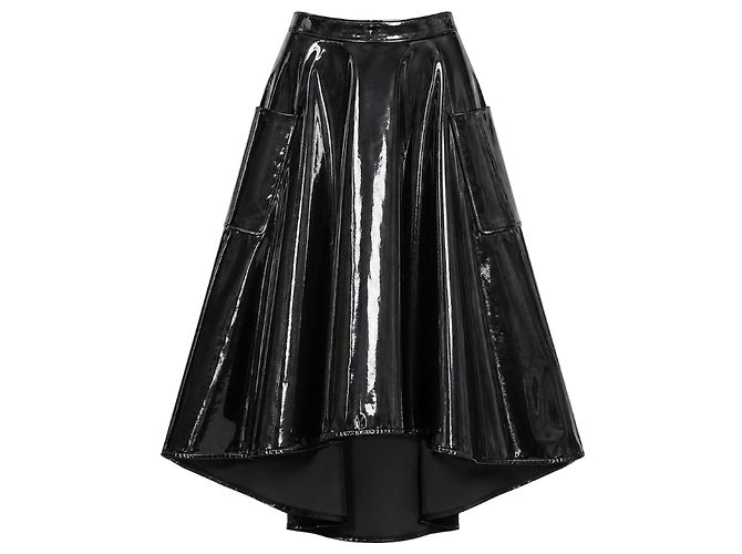 Autre Marque Wanda Nylon Lackleder Midirock Schwarz Herbst 2014