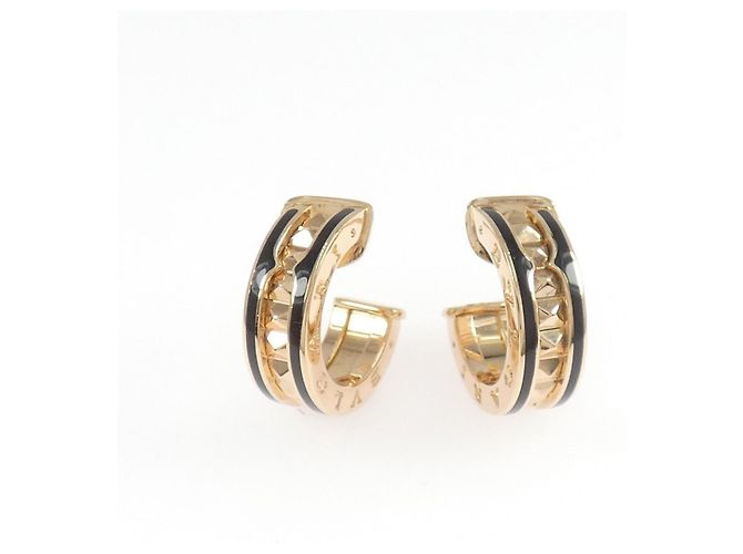 Bulgari Bvlgari B.zero1 Halbkreis-Ohrringe Schwarz Golden