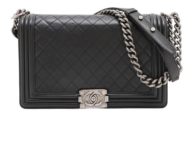 Chanel Boy Flap gestepptes Lammleder Large Schwarz