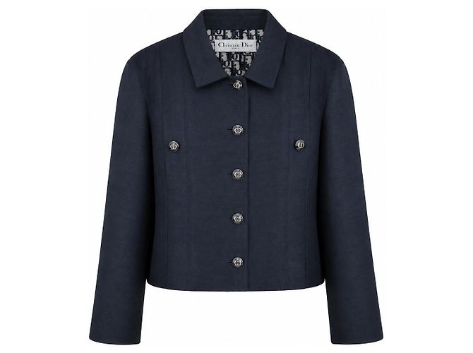 Christian Dior Giacca corta Oblique in twill di lana e seta