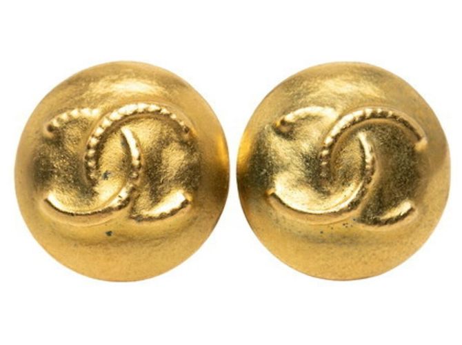 Orecchini tondi vintage Chanel Coco Mark D'oro