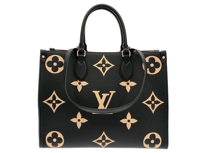 Borsa Louis Vuitton Bicolor Monogram Empreinte OnTheGo MM Nero Beige