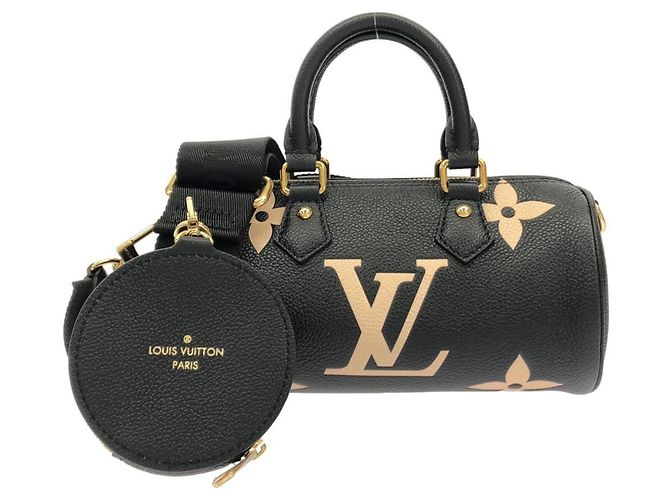 Borsa a Spalla Louis Vuitton Bicolor Monogram Empreinte Papillon BB Nero Beige