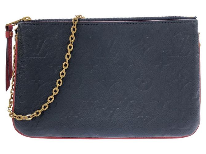 Louis Vuitton Monogram Empreinte Pochette Double Zip Rouge