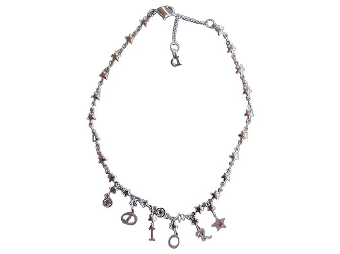 Dior Pulseira Diorama Metal Prateado Estrelas Prata