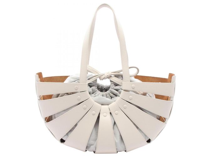 Bottega Veneta The Shell Medium Schultertasche Weiß