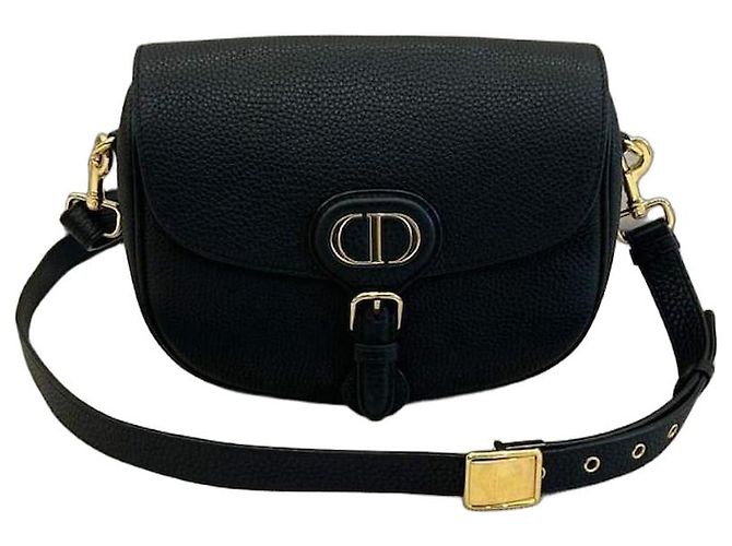 Dior Bobby Borsa a tracolla pelle di vitello granulata nera Nero