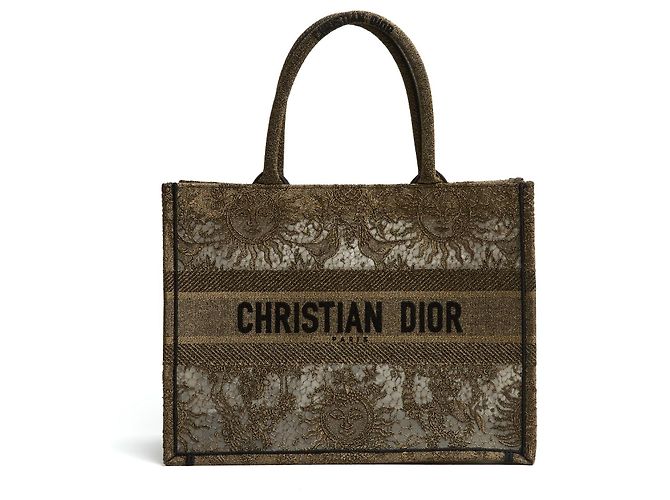 Christian Dior Book Tote Medium Bordado Dourado Edição Limitada