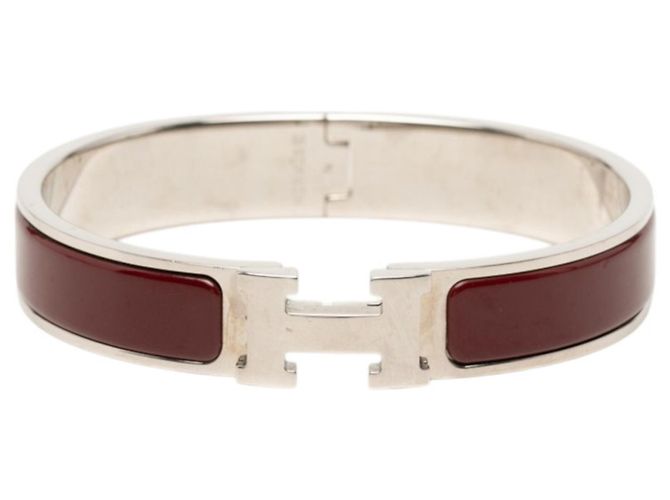 Hermès Pulsera Bangle Click H PM Hermes Plata Burdeos