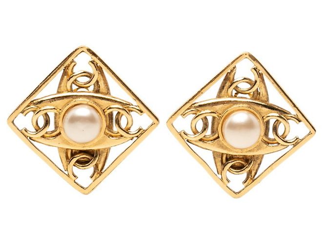Timeless Orecchini clip Chanel Coco Mark Vintage D'oro