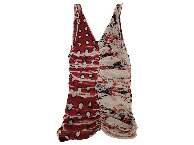 Jean Paul Gaultier Soleil top senza maniche Nero Bianco Rosso