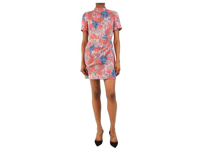 Autre Marque Minikleid mit Blumenmuster in Mehrfarben - Größe UK 6
