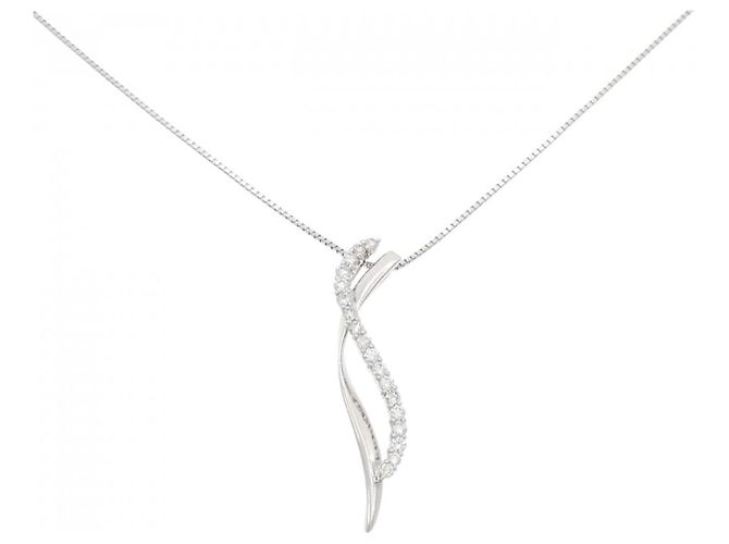 Autre Marque Colar de platina e diamantes Prata