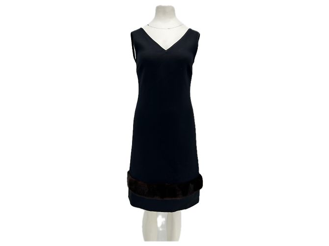 Autre Marque S MAX MARA Schwarzes Wollkleid Größe 36