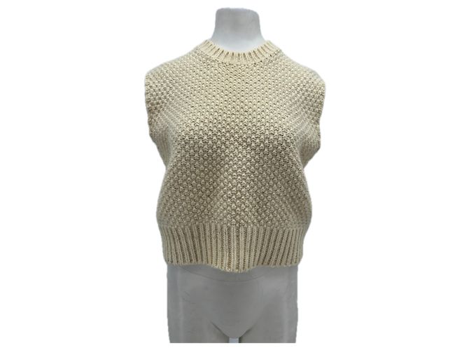Soeur Ärmelloser Pullover creme Beige 