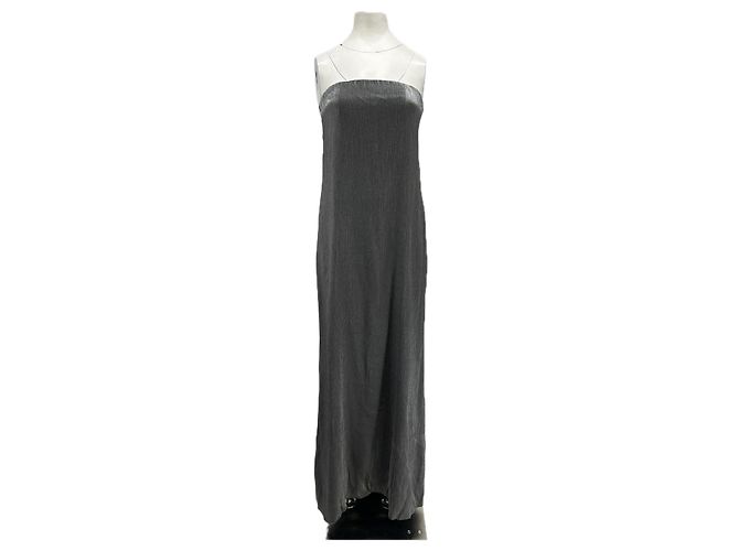 Autre Marque TWP Metallisches Viscose Kleid Silber US 2