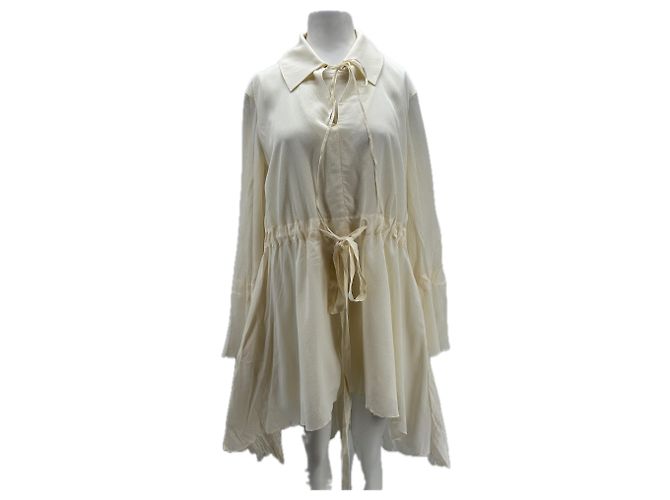 Autre Marque SONYA KREES Fließendes Kleid Creme Viscose S Beige
