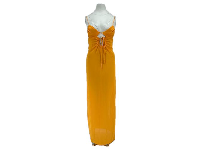 Autre Marque Vestido largo naranja de algodón NENSI DOJAKA