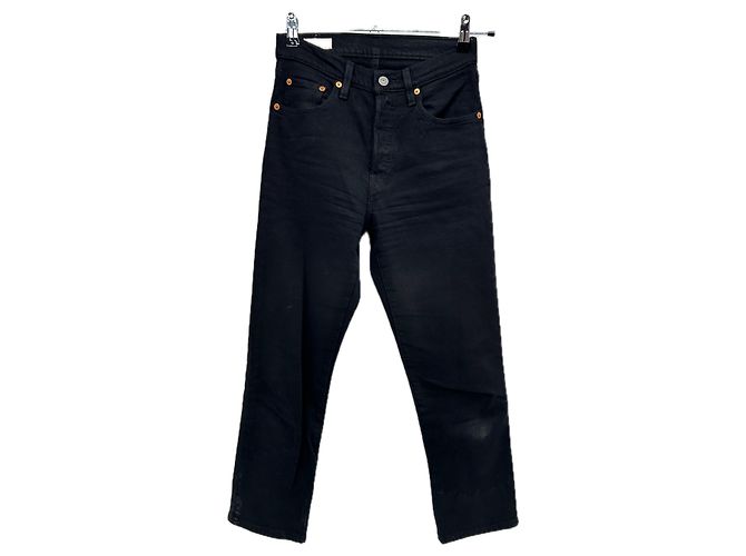 Vaqueros Levi's negros de algodón Talla 27 