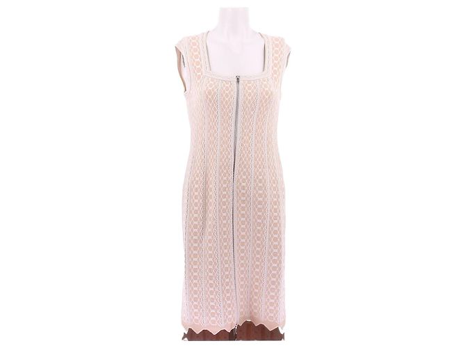 Alaïa Vestido bege e branco
